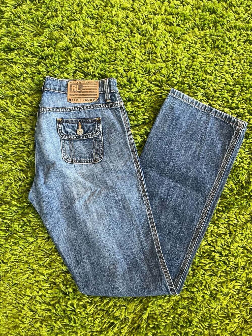 Vintage Polo Jeans Co. Ralph Lauren Women's Round Patch Pocket Denim Jeans bootc